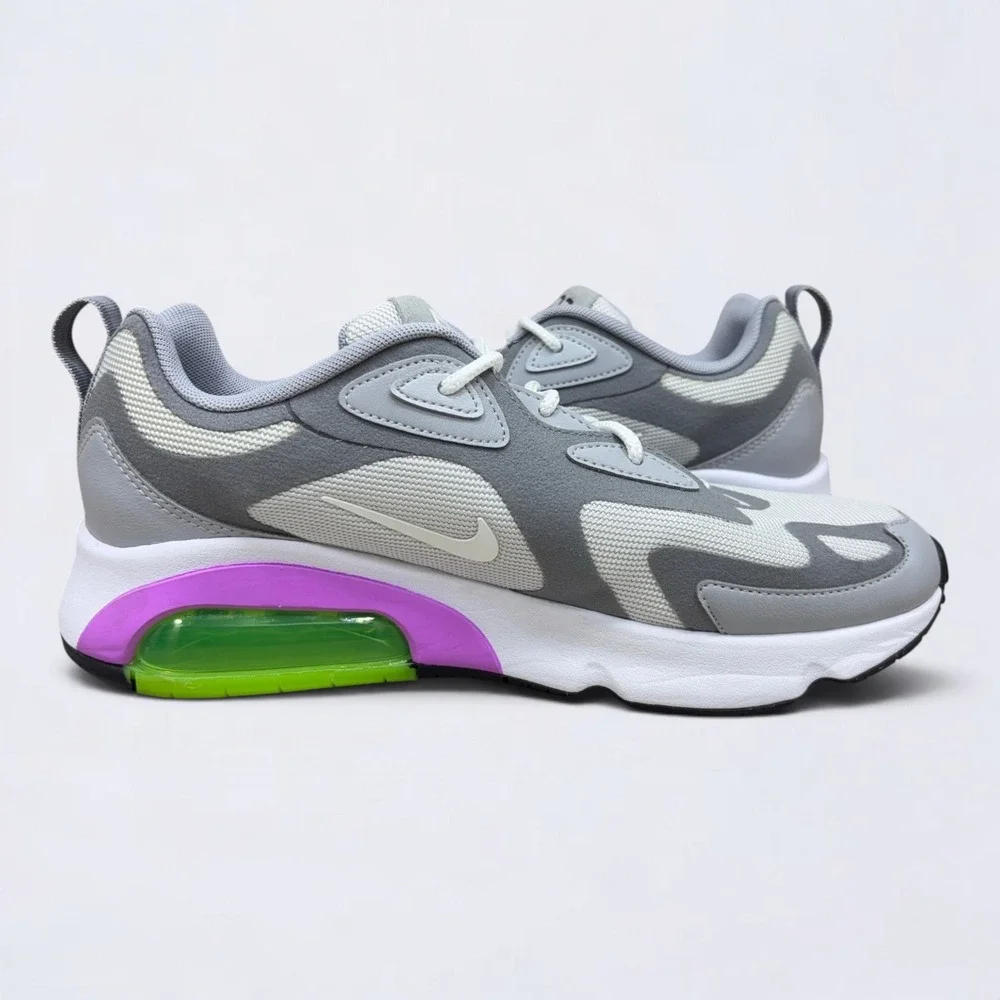 Nike Air Max 200 Pure Platinum Volt Sneakers Women's 10 Grey Lime AT6175-002